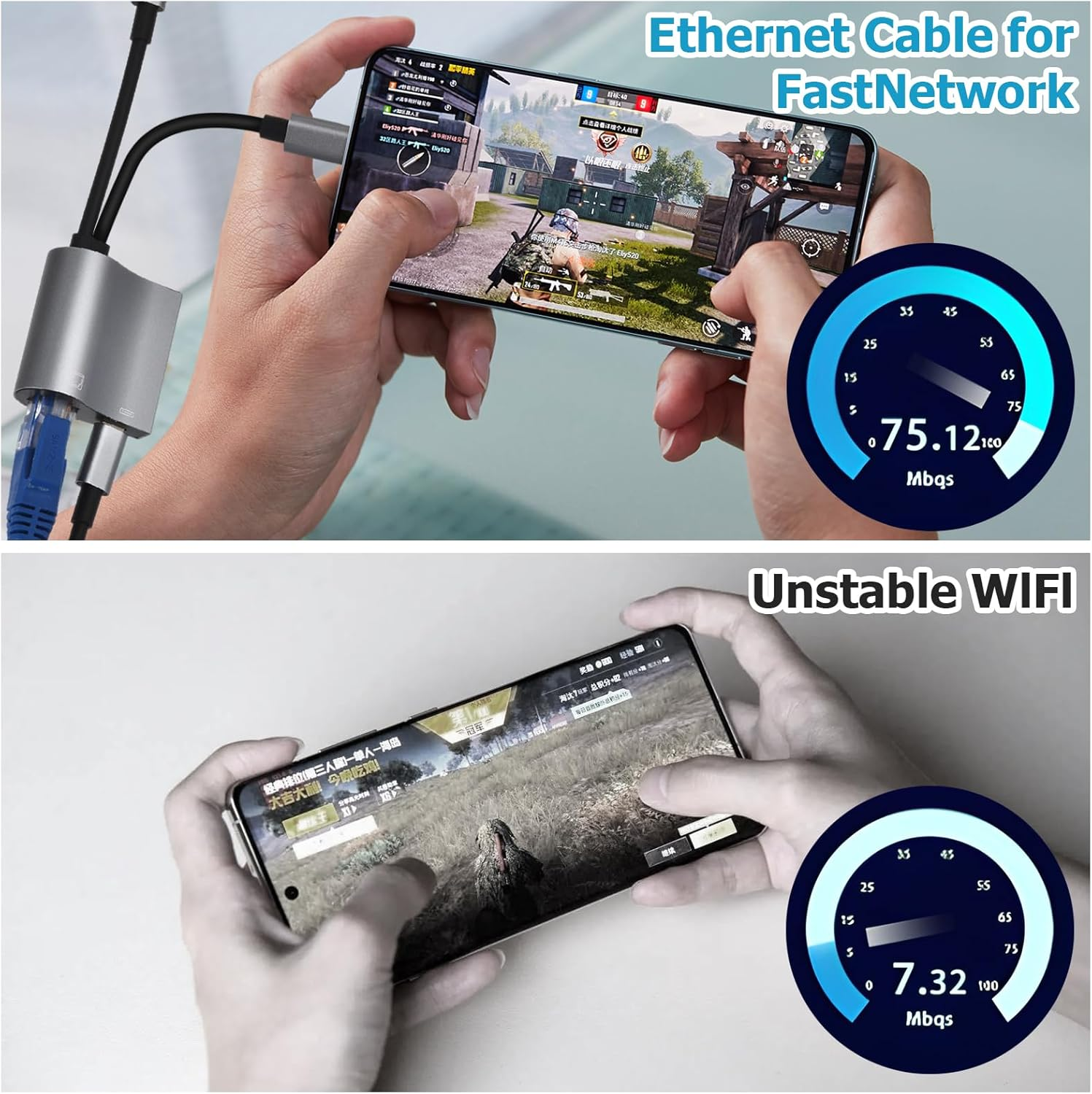 2 in 1 Lightning and Type C to RJ45 Ethernet Adapter Network Adapter,With Charge Port, Plug and Play,Supports 100Mbps Ethernet Network, Compatible with Iphone 14 13 12 11/Ipad image number 5