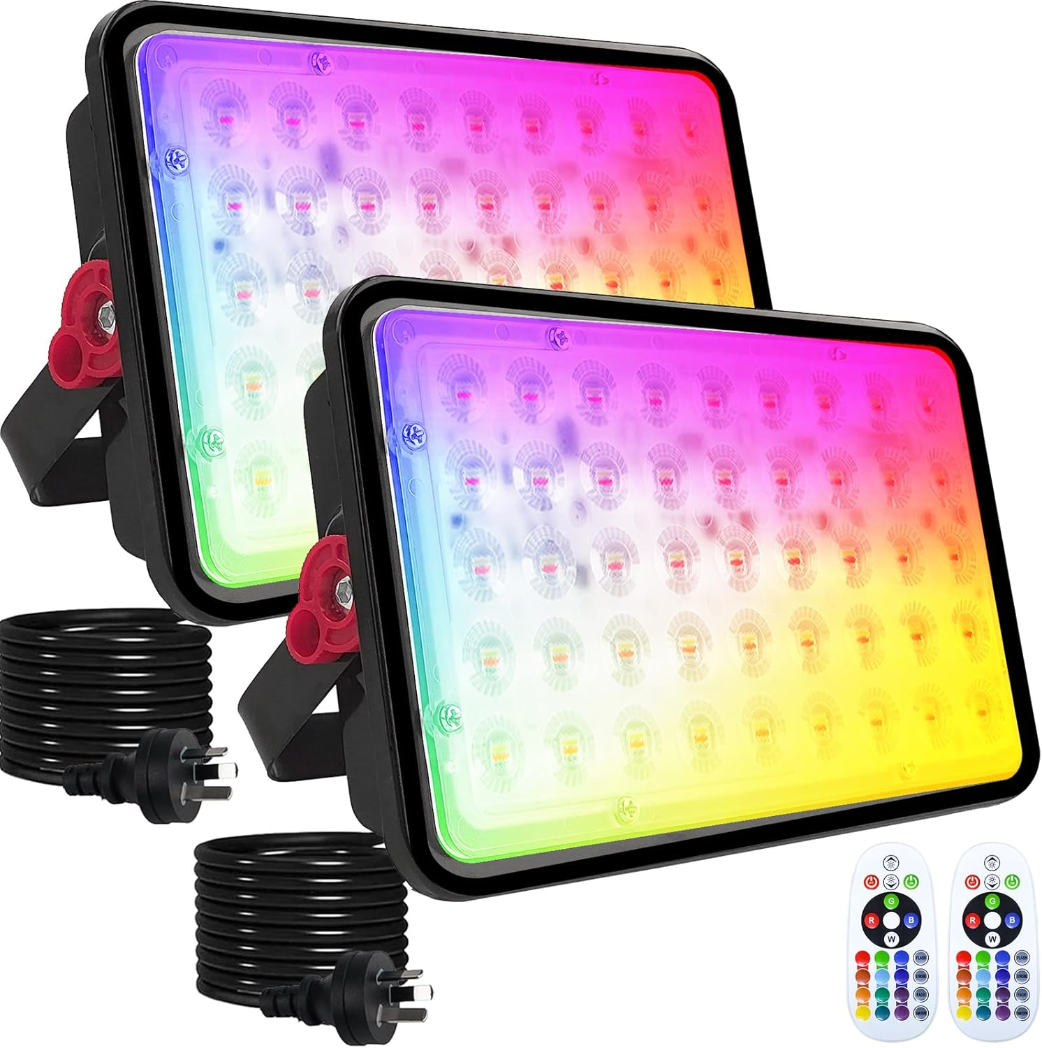 2 Pack 100W RGB Flood Light, RGB Color Changing Floodlight, Smart RGB Floodlight with Remote, for Stage Lighting, Birthday Parties, Posters, Discos, KTV, Parties, Clubs, Weddings image number 3