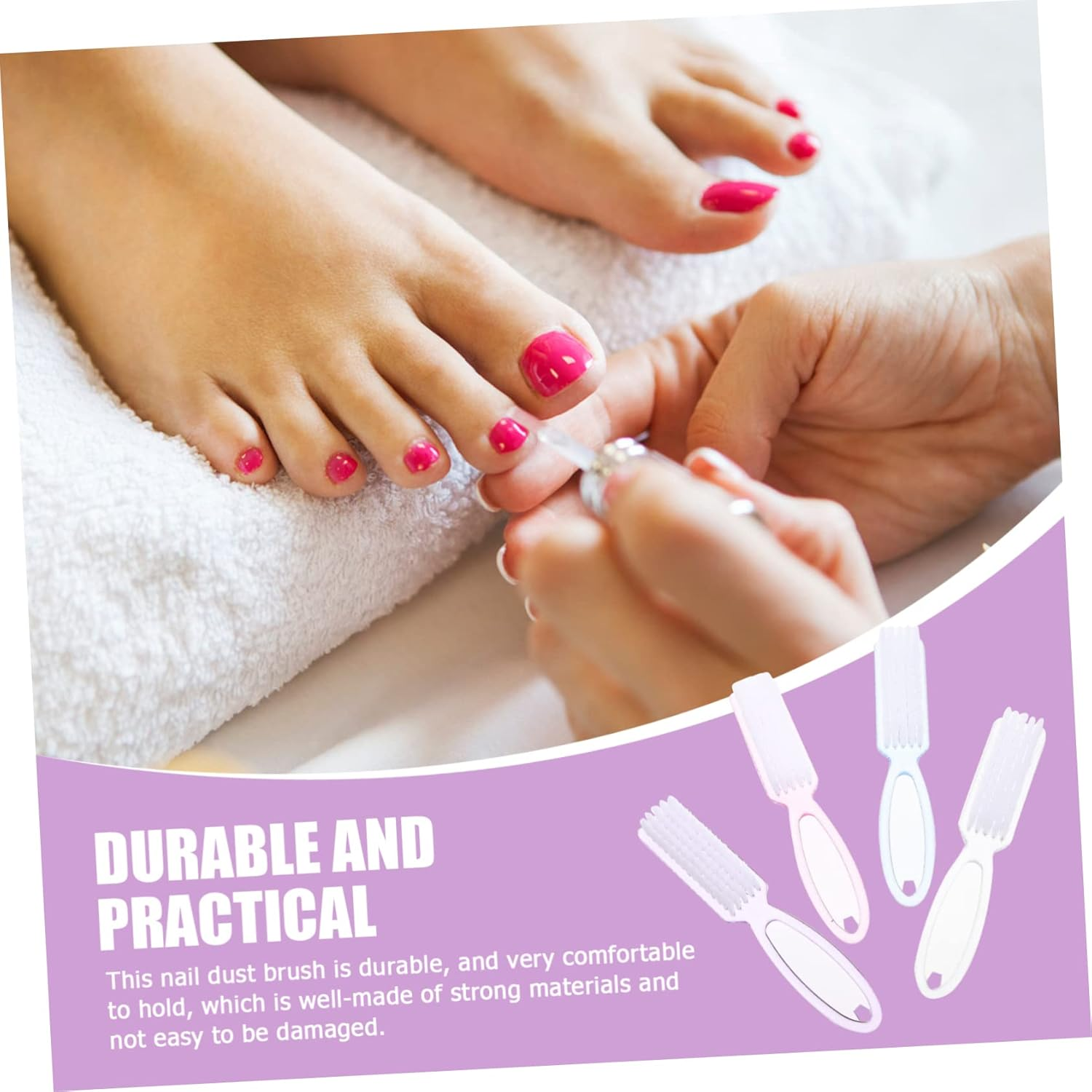 MUSISALY 8Pcs Manicure Nail Care Kit Nail Art Cleaning Brush Dust Fingernail Cleaning Tool image number 5