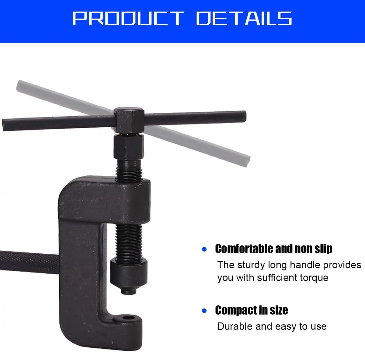 Sandfren Motorcycle Chain Brake Tool Kit, 13PCS Motorbike Chain Braker Set with C Frame 3 Anvils 4 Brake Tips, Dirtbike Link Repair Removal Tool, Fit for Cam & 25 to 630 Chains image number 2