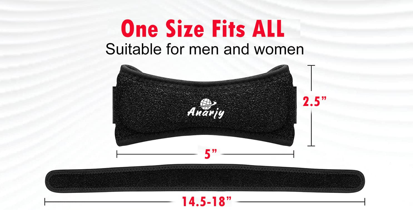 Patella Tendon Knee Strap (Pack of 2) &ndash; Adjustable Knee Pain Relief Brace, Patellar Support for Tendonitis, Osgood-Schlatter & Jumper&rsquo;S Knee &ndash; Breathable, Non-Slip Strap for Sports & Running