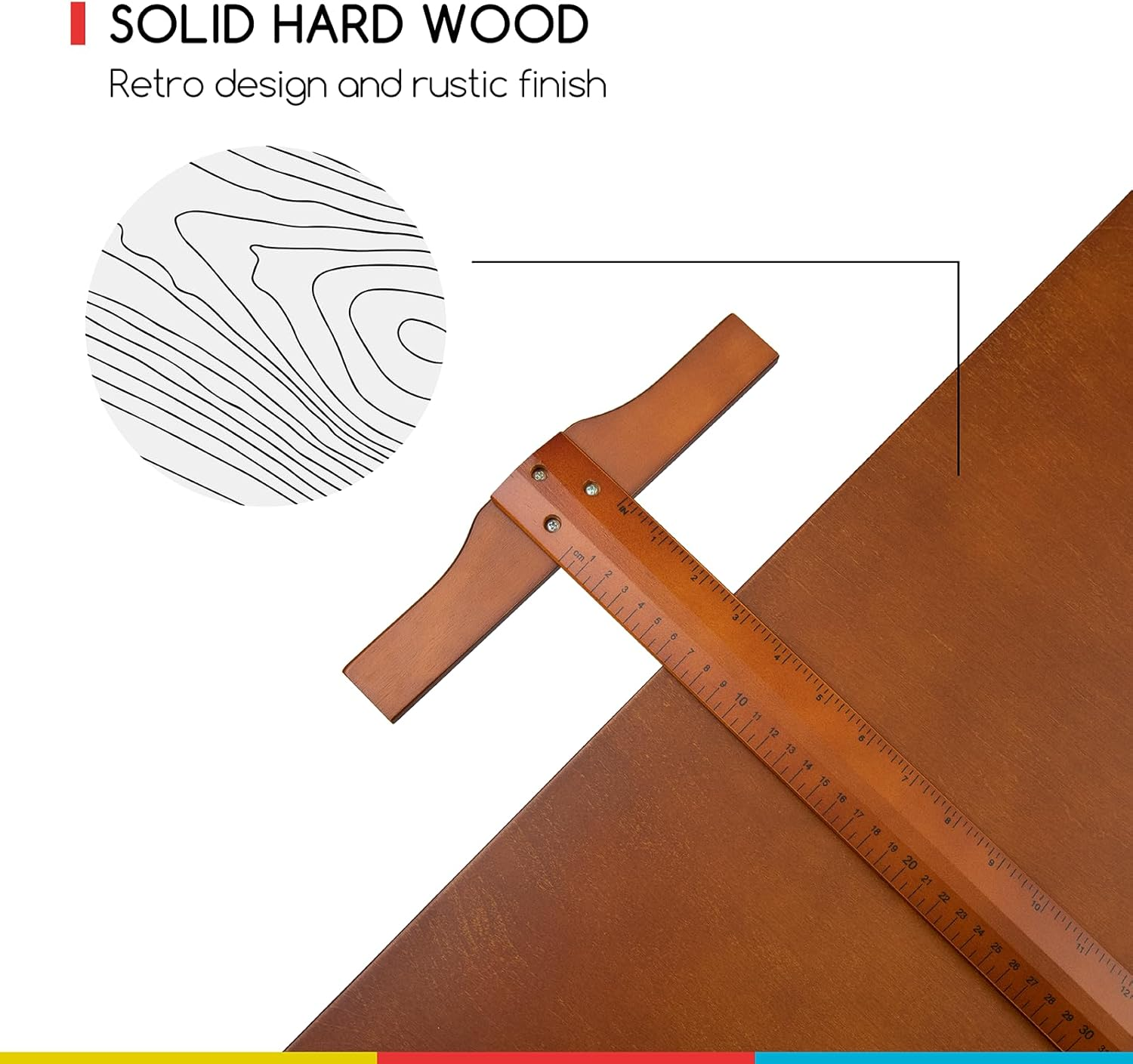 MEEDEN Extra-Large Wood Drafting Table: 42" X 30" Artist Drawing Desk - Height Adjustable Art Craft Table - Tilting Table for Adults Painting Reading Writing Sketching