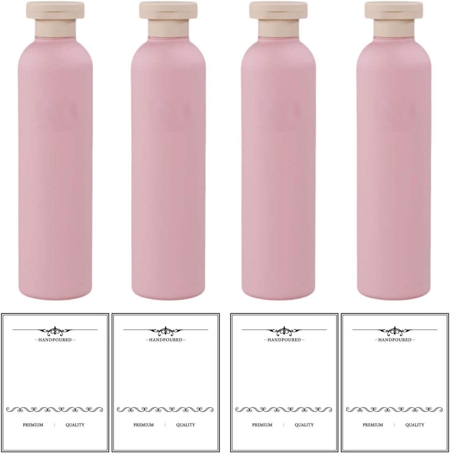 Kalione 4PCS Refillable Travel Shampoo and Conditioner Bottles - Refillable Travel Bottle, Leak Proof Toiletry Bottle, Empty Shampoos and Conditioner Bottles with Flip Cap for Easy Packing(Pink)