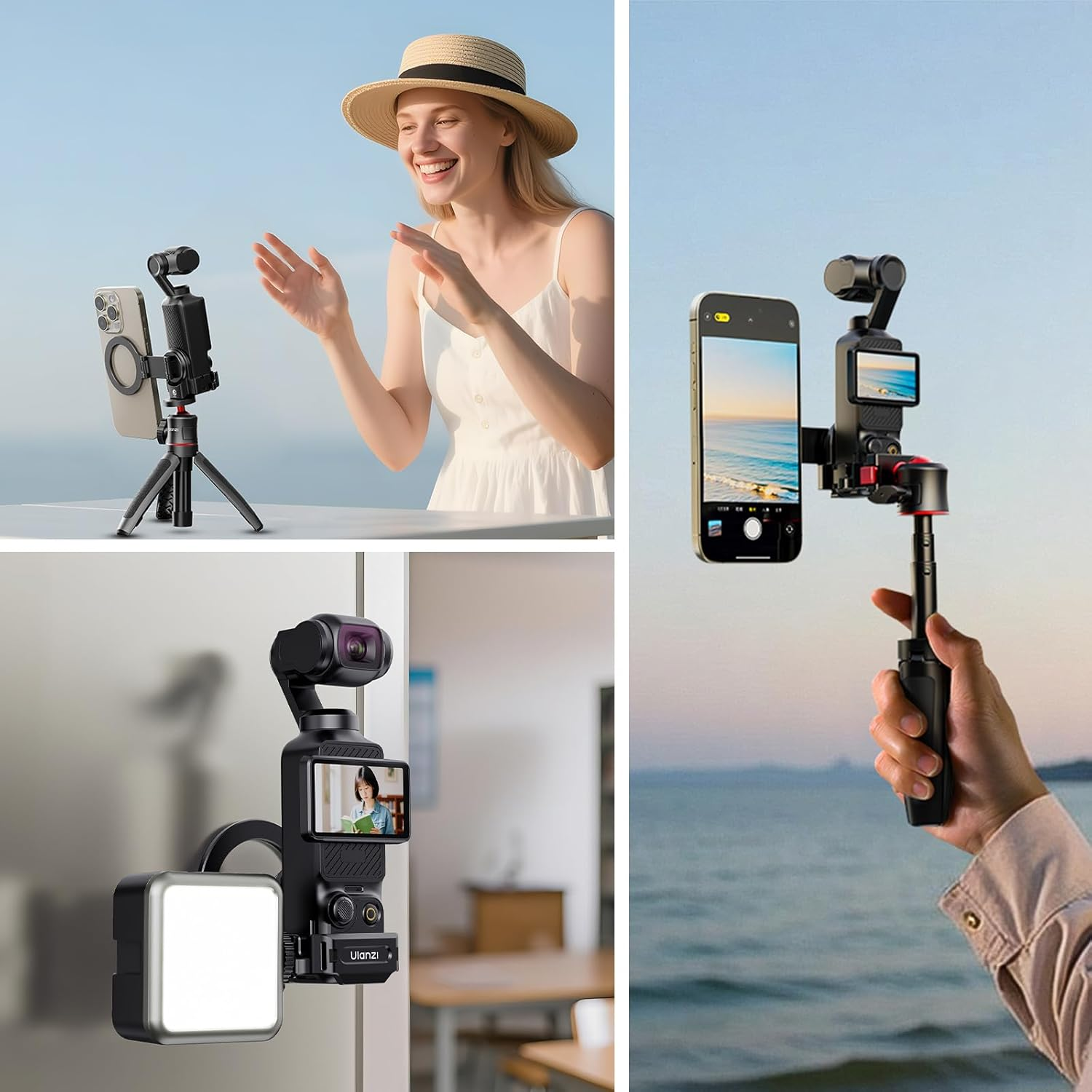 ULANZI PM01 Magnetic Expansion Adapter Compatible with DJI OSMO Pocket 3, Aluminium Magnetic Mount Stand with Cold Shoe and 1/4'' Mount, 181/270/360&deg; Adjustment Magnetic Adapter Pocket 3 Accessories image number 2