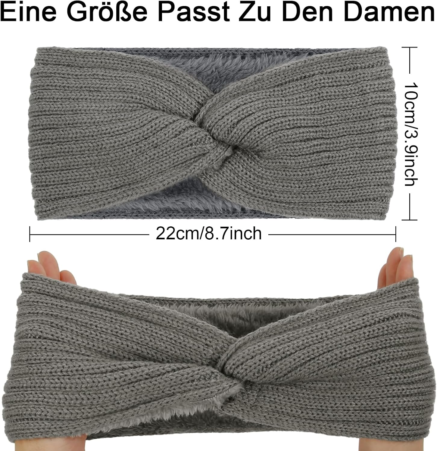 WOVOWOVO Pack of 4 Women'S Winter Headbands, Knitted Girls Women Headbands, Hair Band, Wide Warm Ear Warmers, Elastic Crochet Hair Bands, Fleece Lining, Twisting Headband, Hair Accessories, Headband image number 5