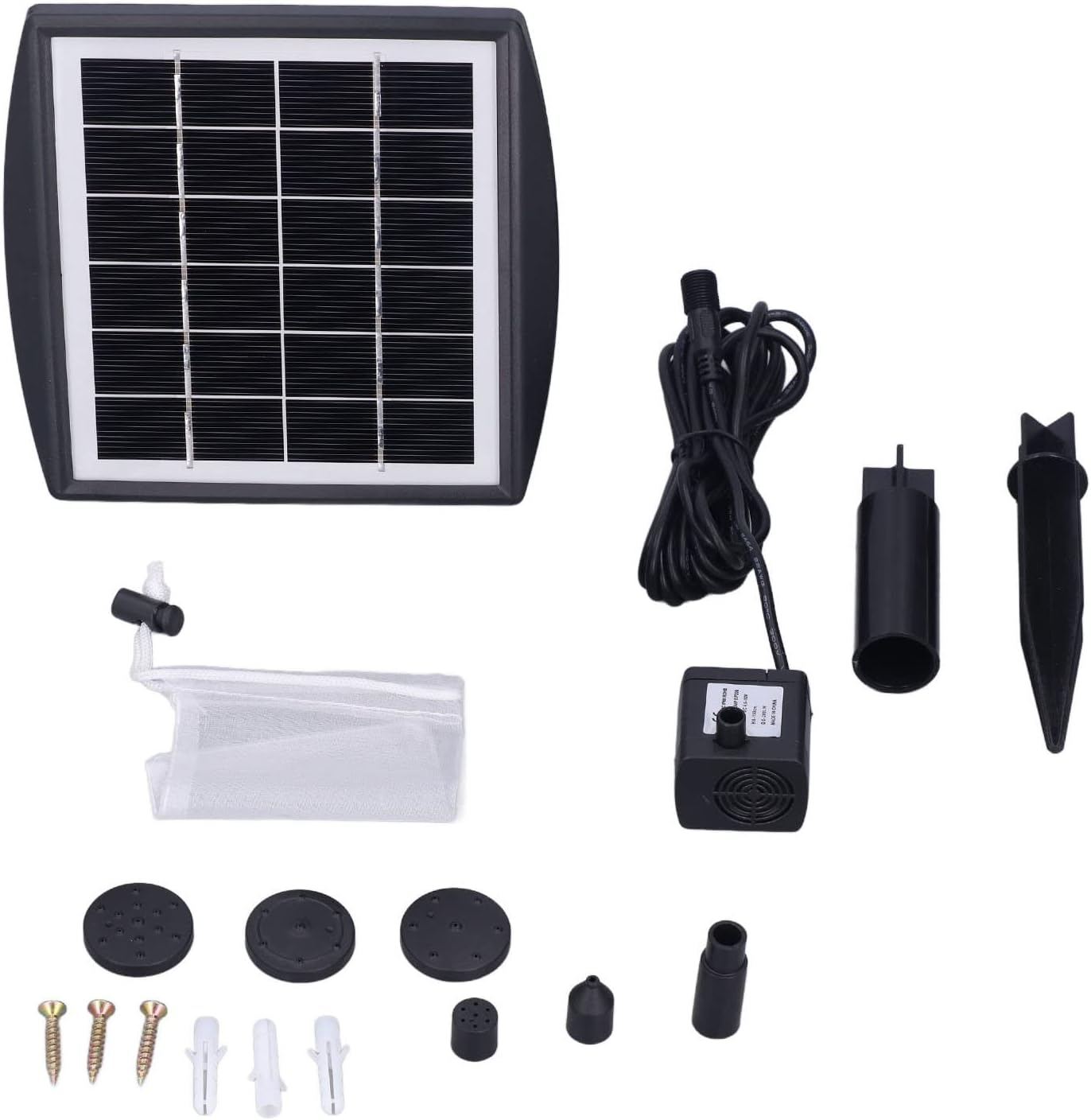 Cryfokt Solar Power Kit, Solar Fountain Pump with 9.84Ft Long Cable Submersible Easy to Install Bird Bath Water Fountain for Small Pond, Garden Decoration, Pool, Fish Tank image number 6