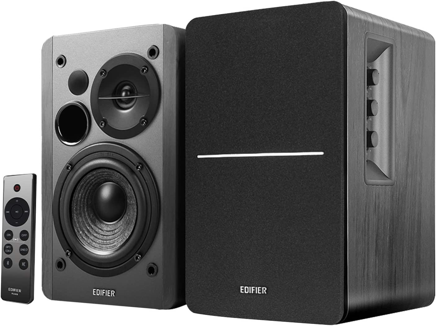 Edifier【Upgraded】 R1280Dbs Active Bluetooth Bookshelf Speakers - Optical Input - 2.0 Wireless Studio Monitor Speaker - 42W RMS with Subwoofer Line Out - Black