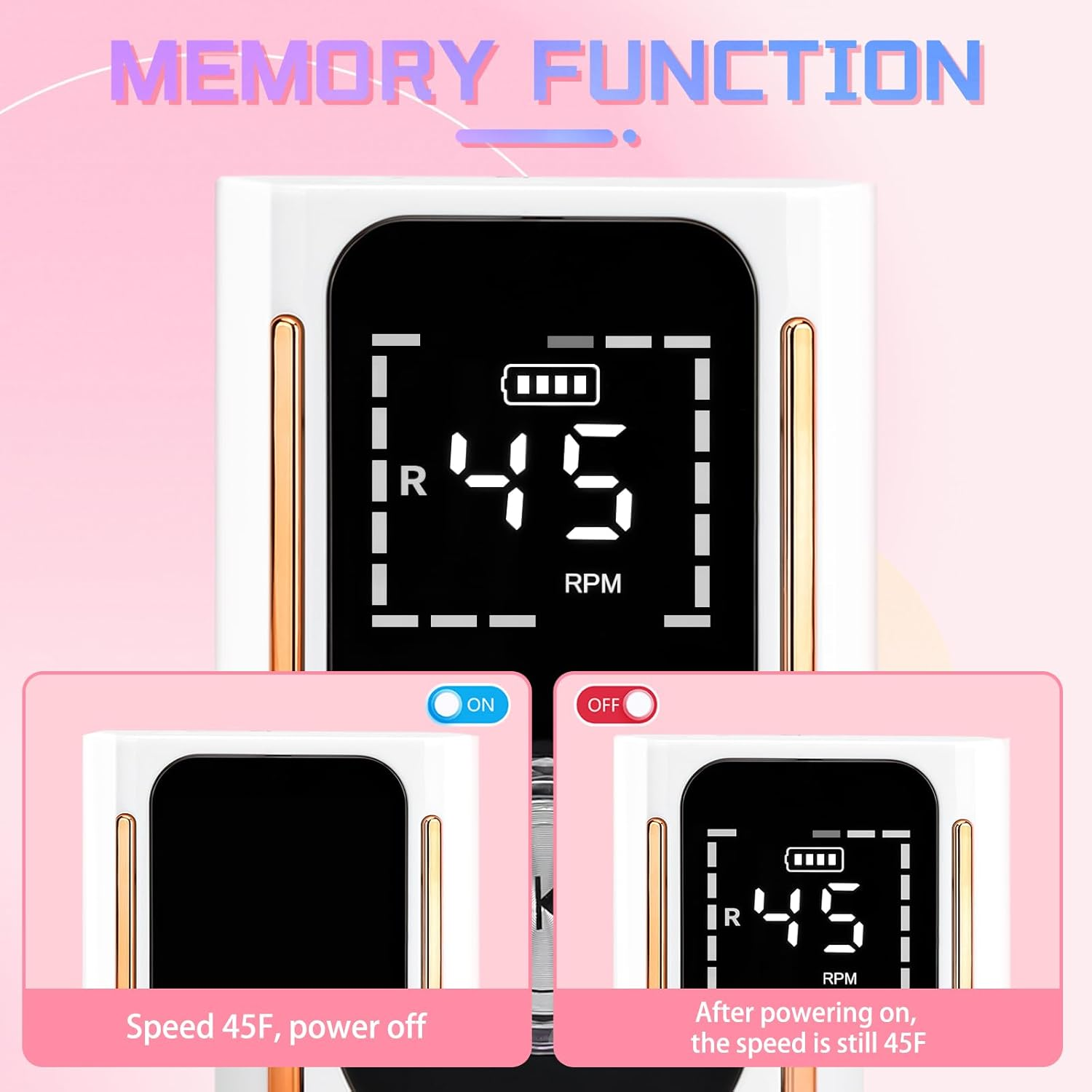 Nail Drill Portable Electric Nail File 45000RPM Rechargeable Nail Drill Professional with Bits & Base for Acrylic Gel Nails E File Machine Manicure Polishing for Salon Home image number 1