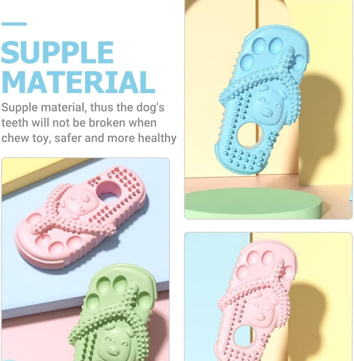 AIMALL Pet Toys Bite Slippers - Durable Dog Chew Toys for Teething & Dental Health, Bite-Resistant Rubber, Interactive Cat & Dog Toys image number 1