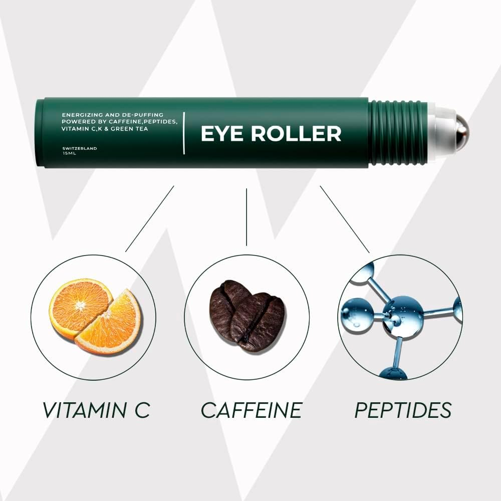 Wolf Project under Eye Roller with Caffeine, Vitamin C and Peptides - Energizing Eye Serum for Dark Circles and Puffiness, Fine Lines, Wrinkles - 0.5 Fl Oz (Pack of 1) image number 2