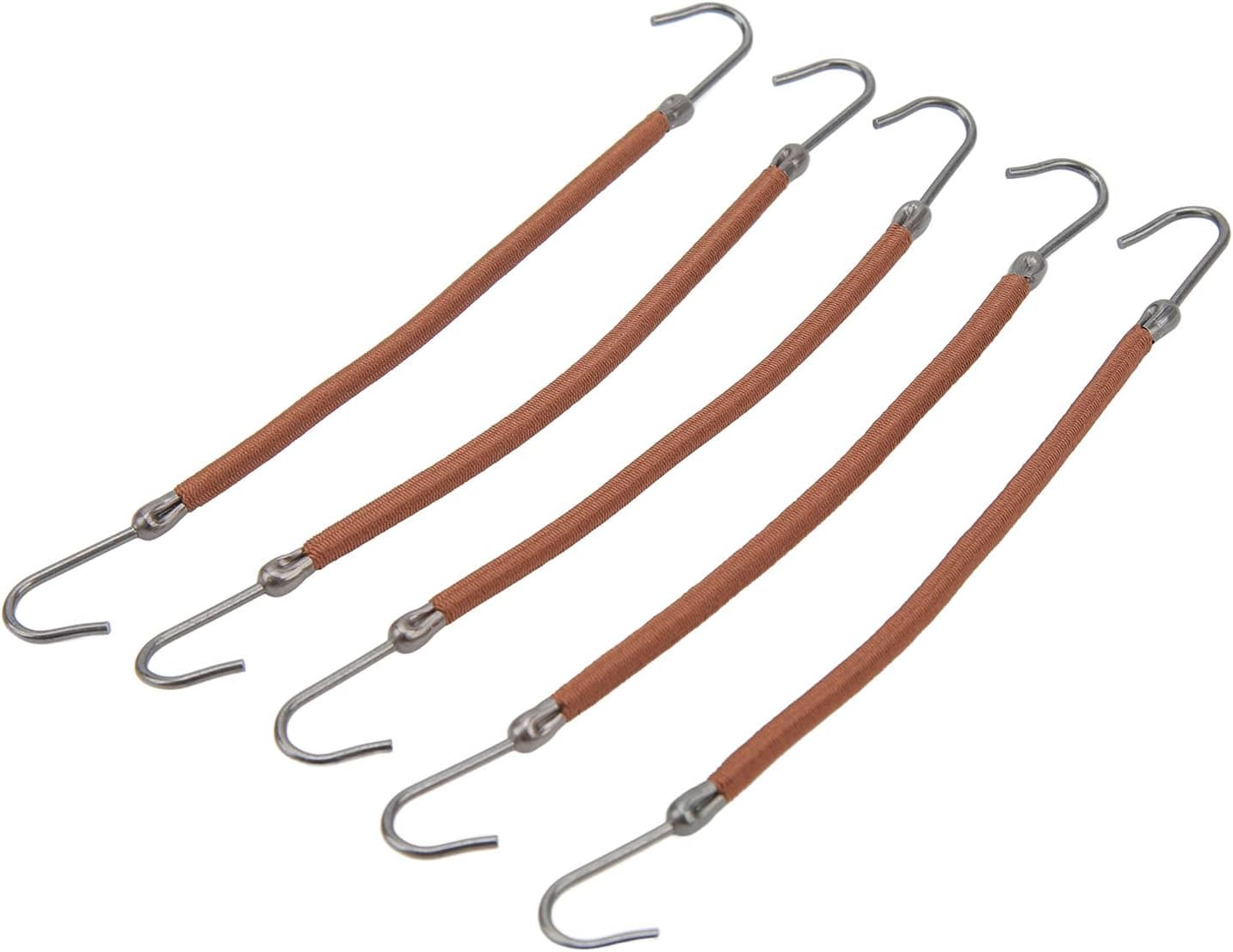 Hair Tie Hook, 10Pcs Professional Elastic Style Ponytail Holder Hook Safe for Women for Office Work (Brown) image number 1