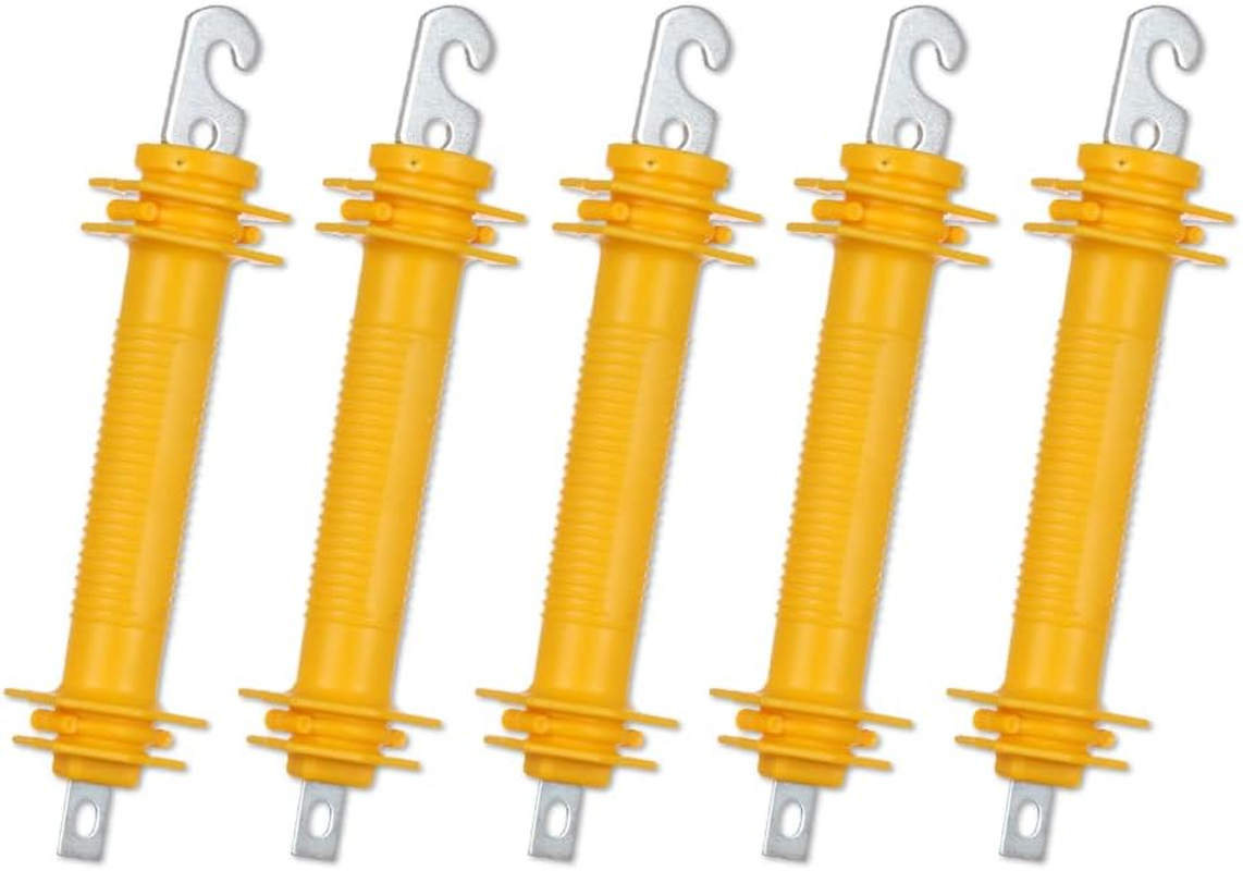 5PCS Electric Fence Synthetic Rubbergate Rubber Gate Handle, Heavy Stamped Steel Hook, Yellow image number 3