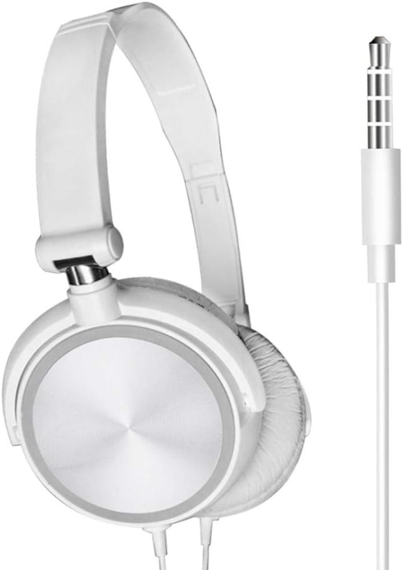 Folding Computer Headset Sound Stereo Adjustable Gaming Calling Earphs Soft Earpads On-Ear Headphs, White image number 5