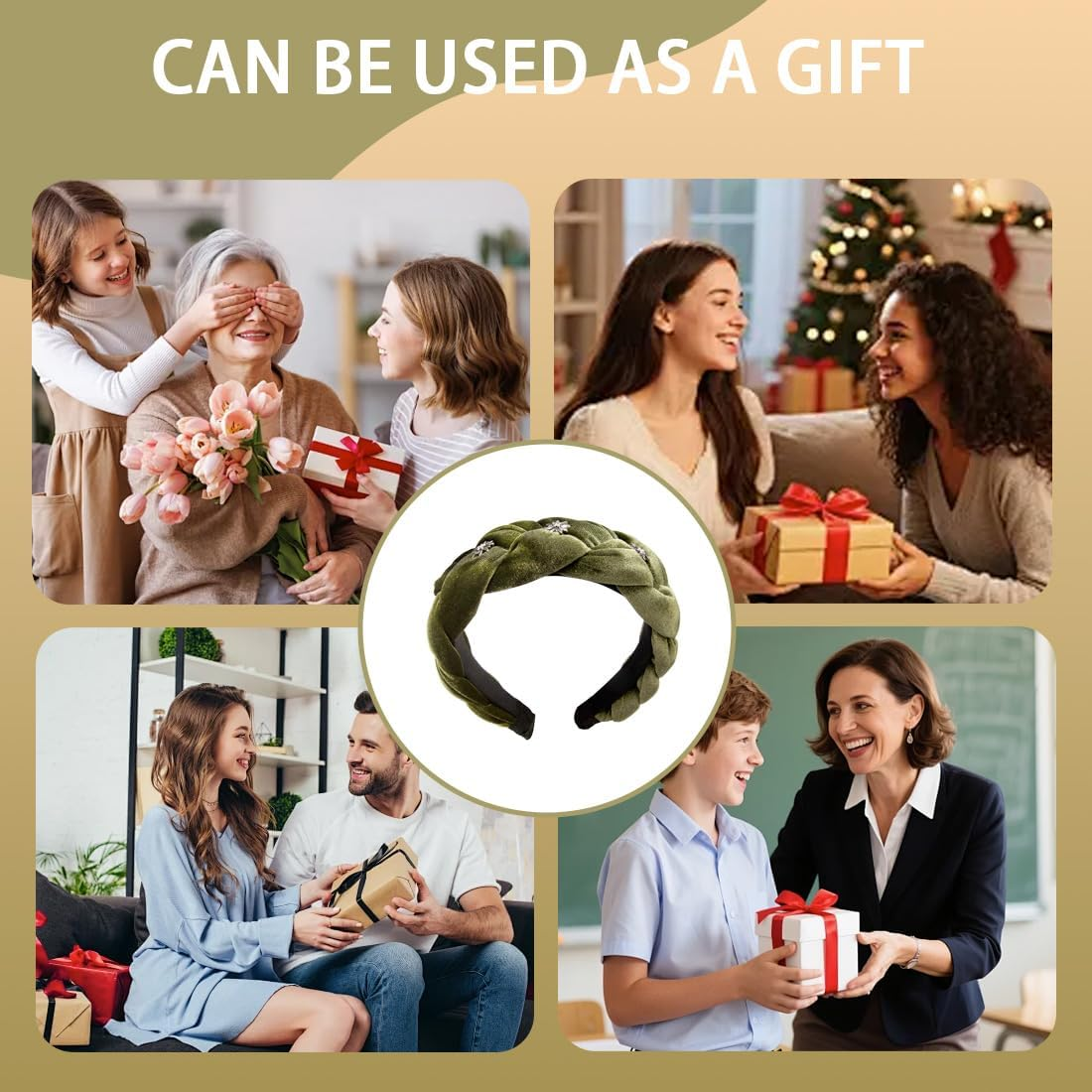 JYNVO Costume Headband Braided with Edelweiss, Oktoberfest Hair Accessories, Wide Padded Headband for Women and Girls image number 3