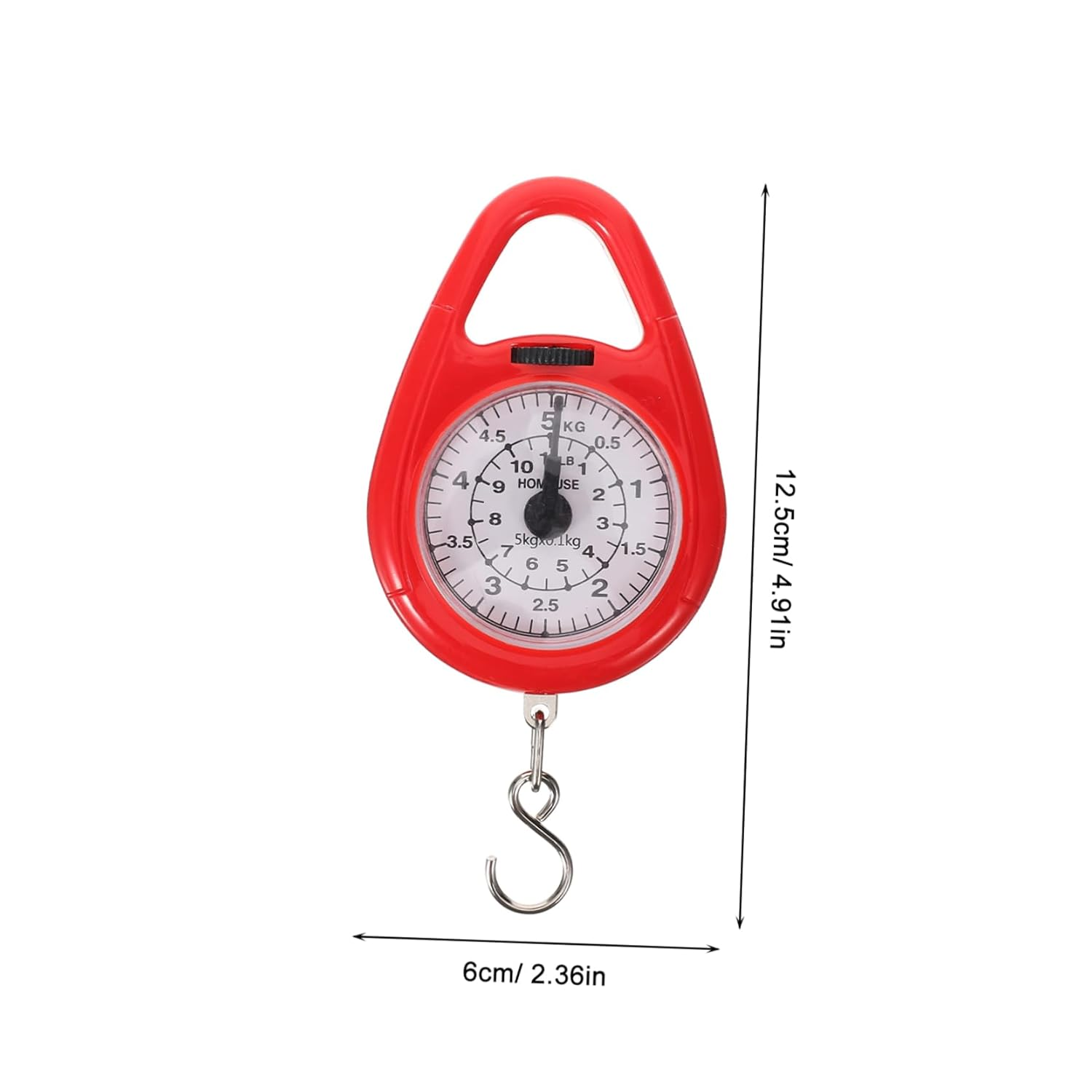 FIXOSHEE Portable Mini Spring Hanging Scale with Hook Red Handheld Luggage Weight Scale for Travel Suitcase Use for Precise Weight Measurement