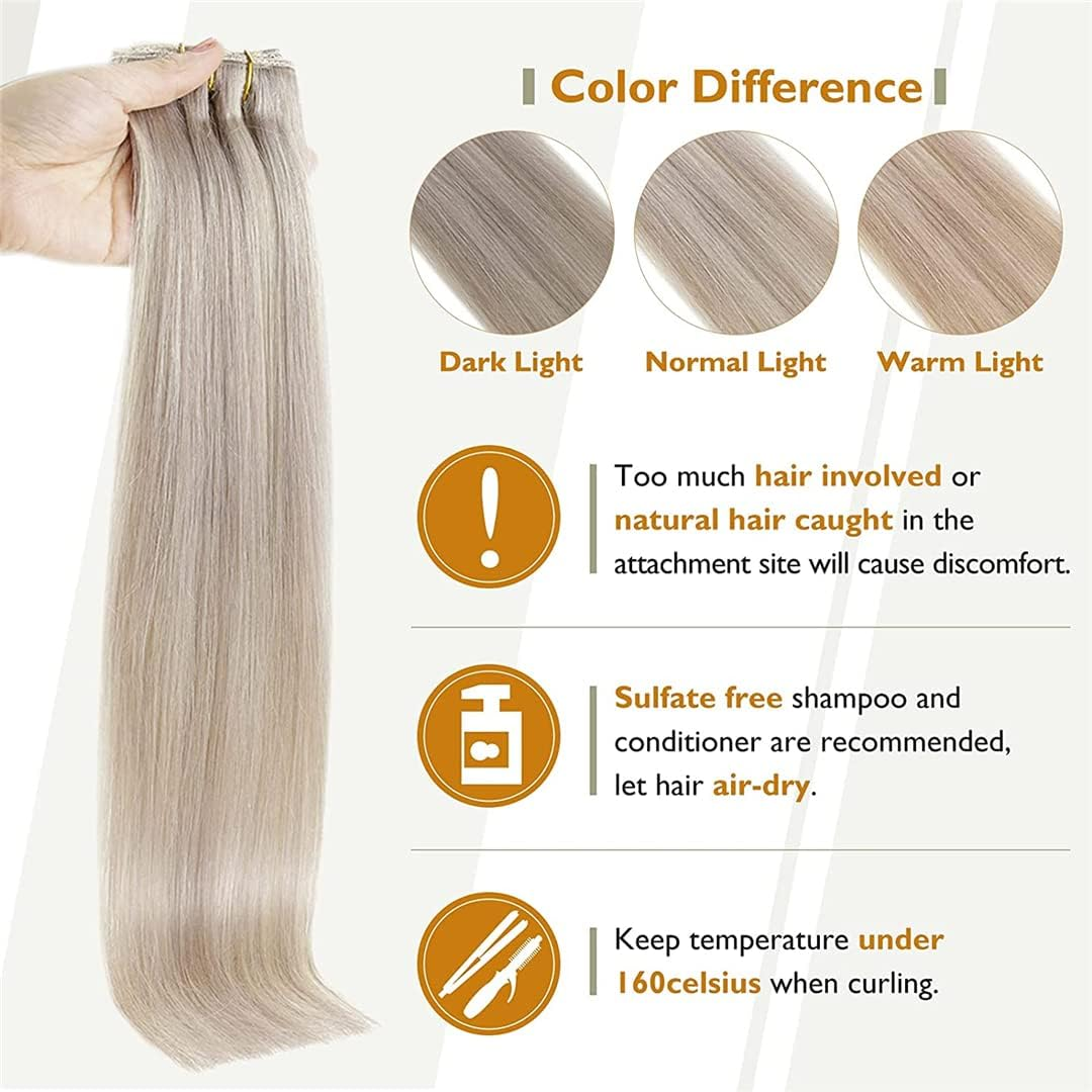 50 Grams Clip on Human Hair Extensions Ombre Color 3Pcs 100% Machine Remy Human Hair Hairpins Clip in Hair Extensions 1B 18 Inches 100 Gram 2 Set image number 5