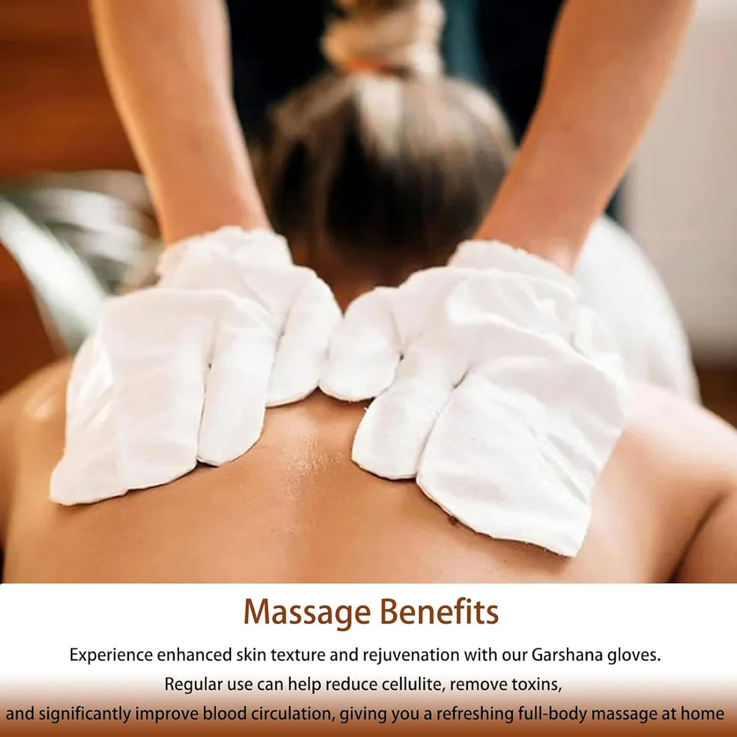 Garshana Gloves Raw Silk Massage Gloves Ayurvedic Massage, Ayurvedic Dry Brushing Gloves, Silk Gloves for Dry Brushing, 100% Raw Silk Garshana Gloves with Elastic Wrist Bands (1 Pair) image number 6