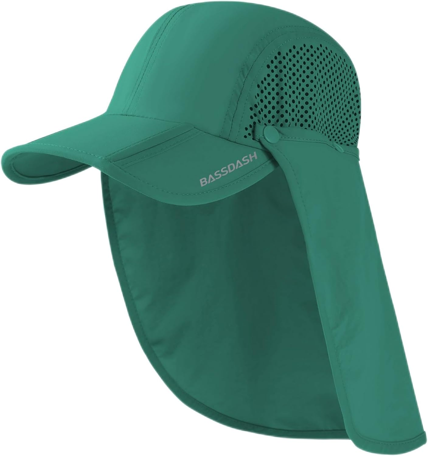 BASSDASH UPF 50+ Foldable Fishing Hat Baseball Cap with Removable Neck Flap Portable for Men Women Golf Hiking