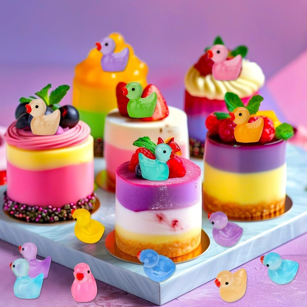 Fokmuaex 36PCS Glow in the Dark Duck Figurines - Mini Resin Garden Decor, Cute Nighttime Ornaments for Micro Landscapes, Home & Tabletop Accents image number 6