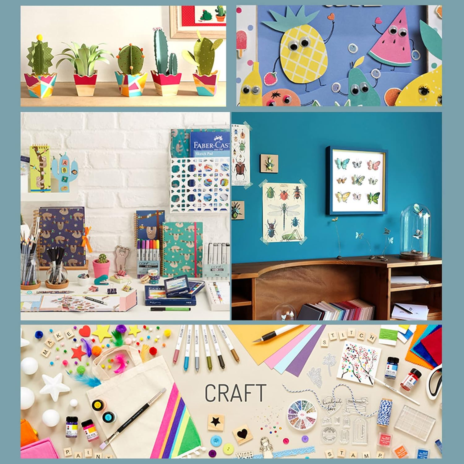 Arts and Crafts Set, DIY Arts and Crafts Supplies Kit 2000+ Pieces Set Activity Craft Materials with Carrying Box Handmade Educational Students School Kindergarten Home Craft Art Supplies image number 1