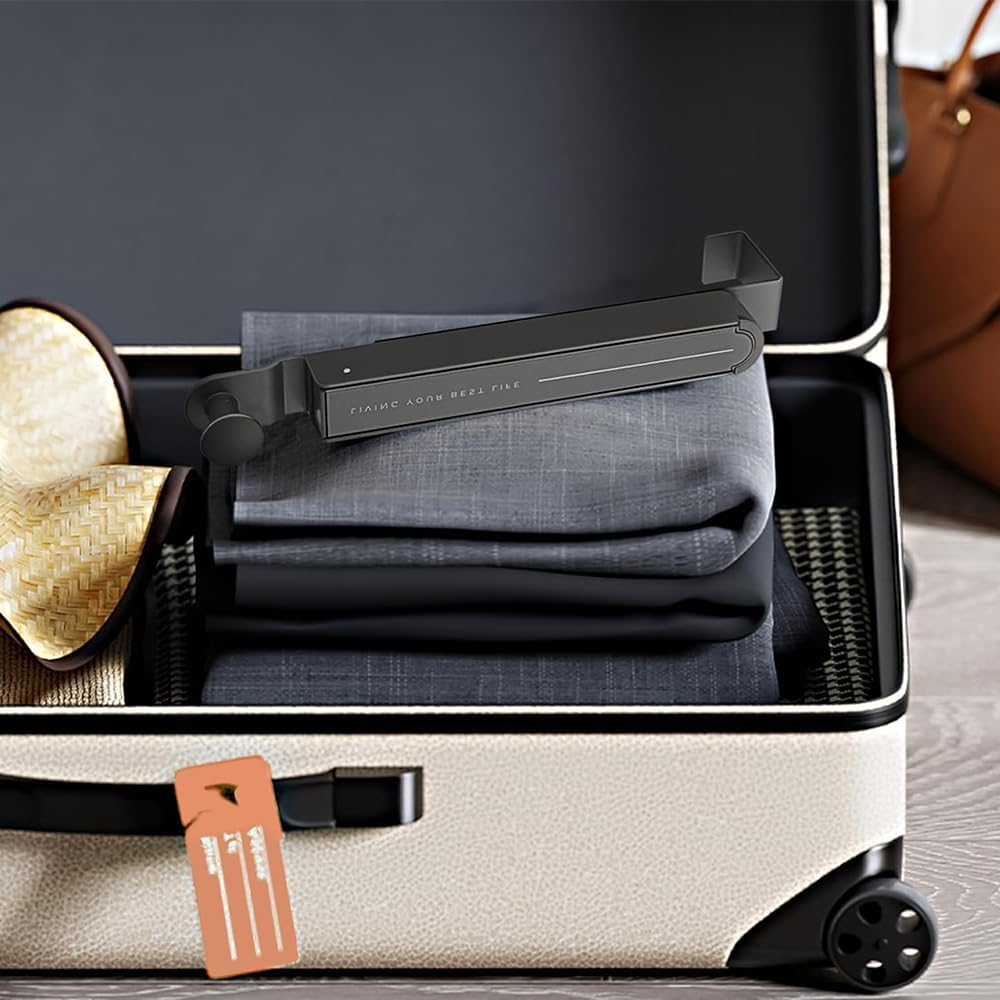 NYGHMY 2 Pcs Folding Clothes Drying Rack over the Door, Foldable Travel Hanger with Retractable Hanging Rod - Space Saving Laundry Solution, Gun Grey image number 3