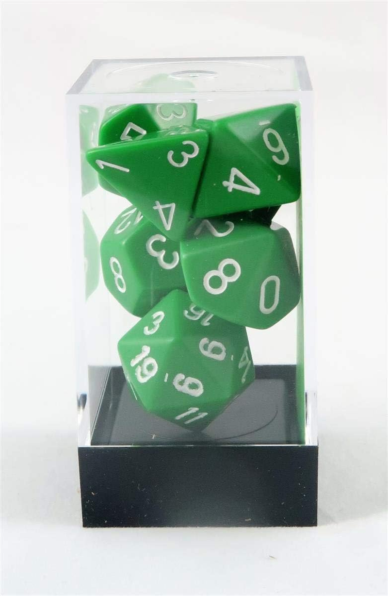 Chessex CHX 25405 Opaque Polyhedral Green/White 7-Die Set image number 5