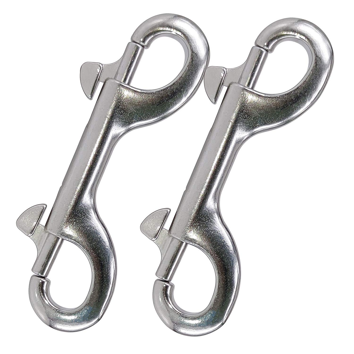 Yeebline Double Ended Bolt Snap Hook, 2-Pack 3-1/2 in 316 Stainless Steel Marine Grade Double End Trigger Snaps Metal Clips for Diving, Dog Leash, Key Chain, Horse Tack, Pet Feed Buckets image number 1