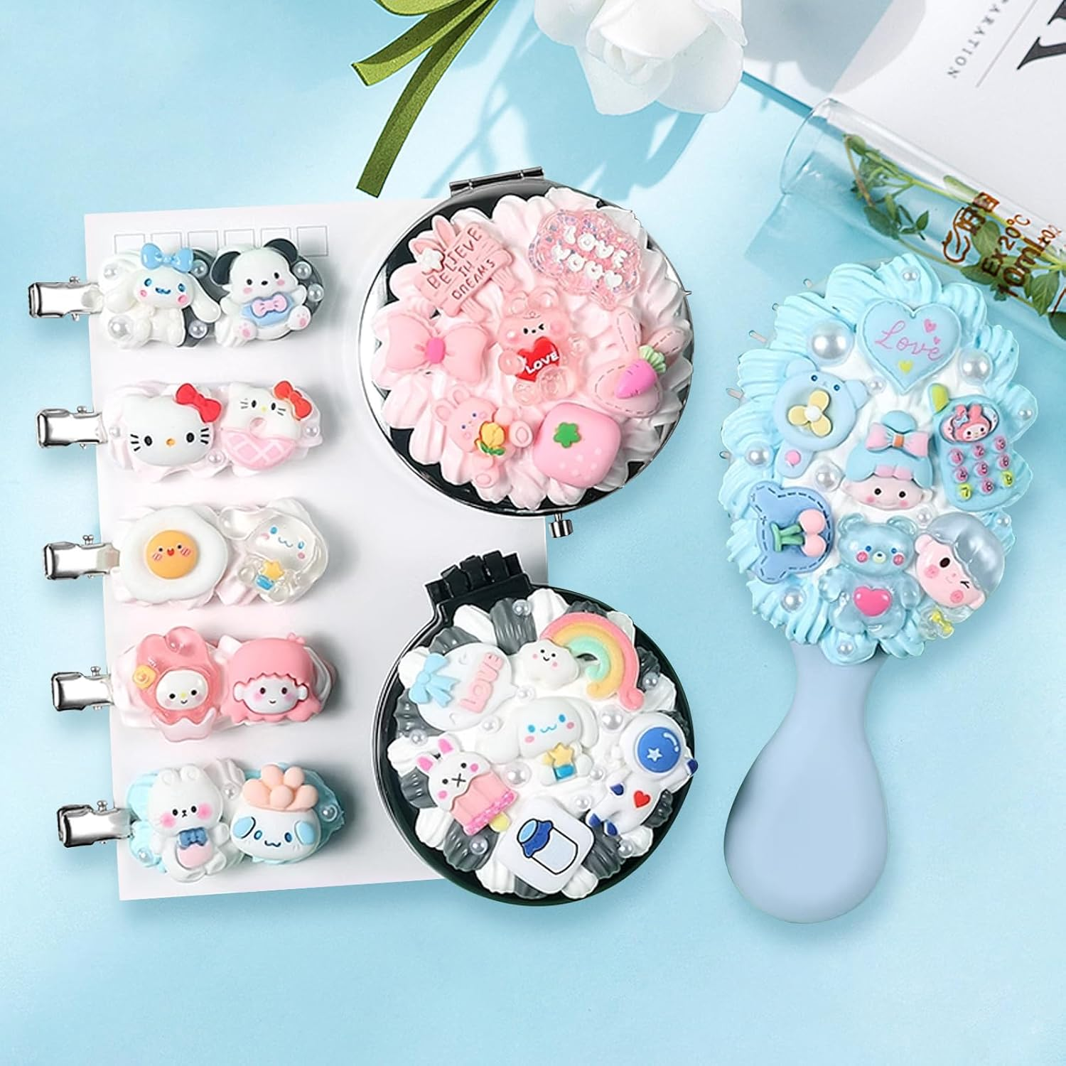 100PCS Decoden Charms, Flatback Resin Charms, Bulk DIY Craft Making Kit, Used for DIY Handicraft Production, Decorating Phone Cases, Issuing Cards, Etc(Random Non Repeating Pattern) image number 5