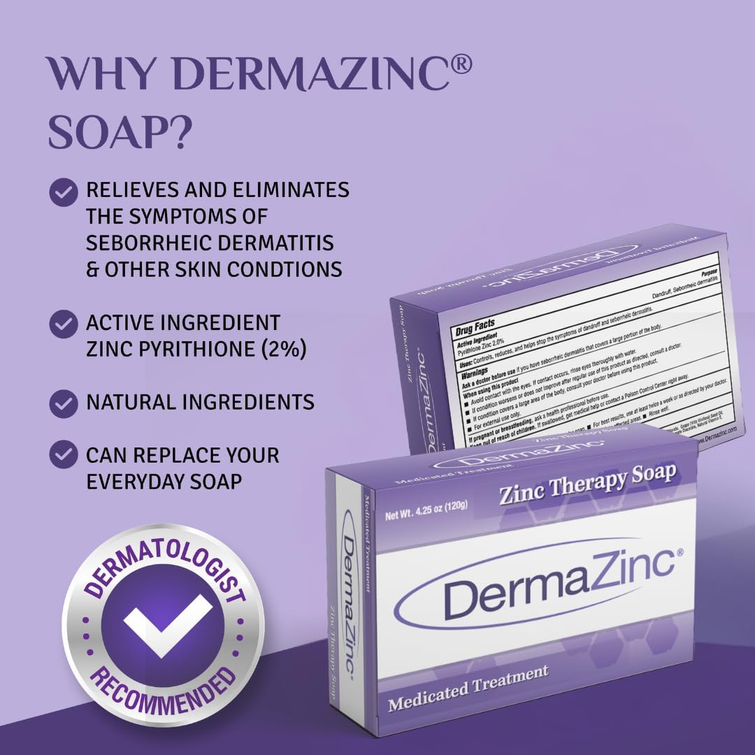 Dermazinc Zinc Therapy Soap 4.25 Ounce (120 Gram) Bar - 3 Pack image number 5