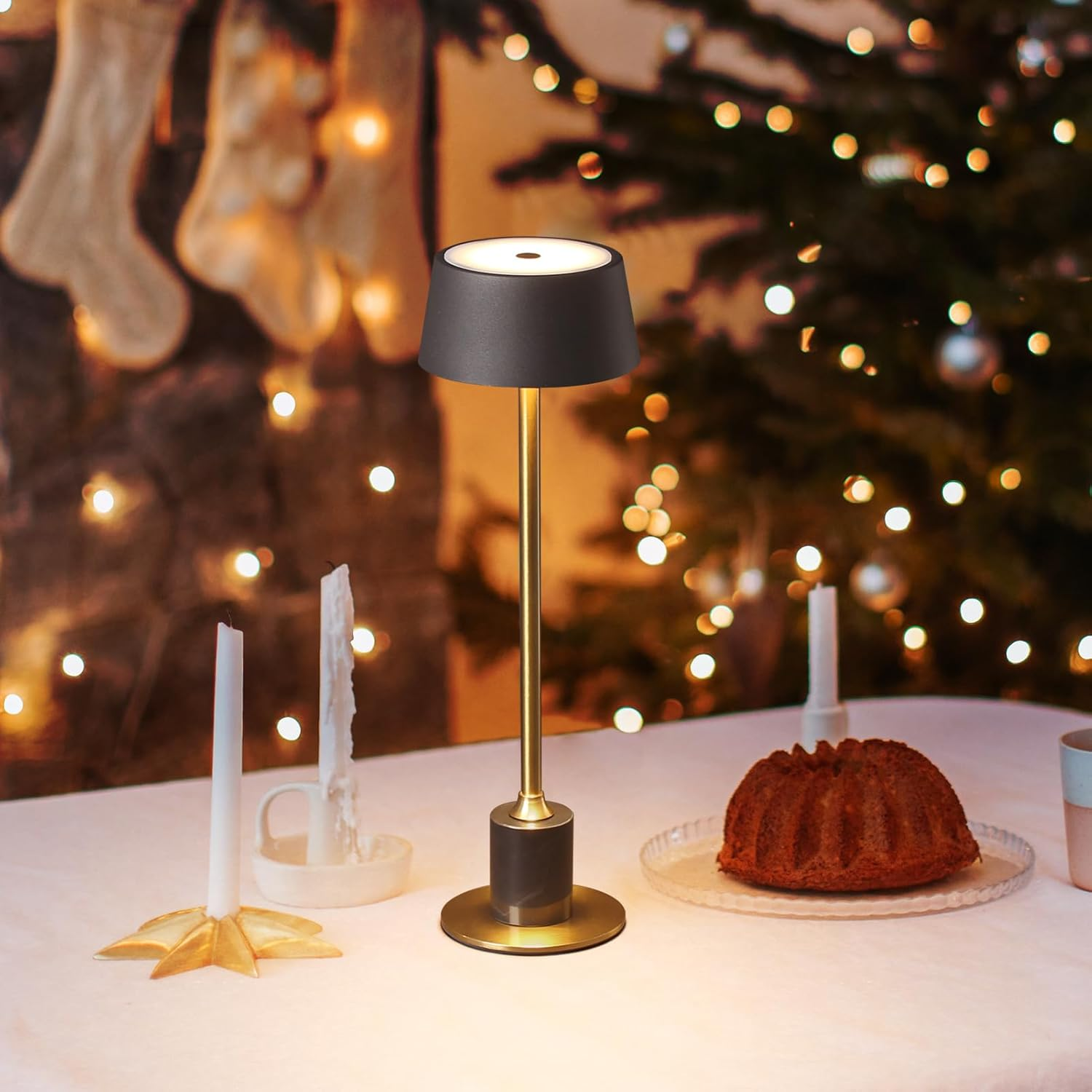 Cordless Table Lamp, DAWALIGHT Rechargeable Desk Lamp, 3 Level Brightness Fillable Lamp, Couple Dinner, Coffee Table, Restaurant, Bedroom, Reading, Outdoor Camping