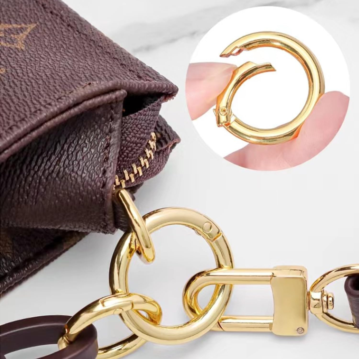 30Pcs Metal Spring O Rings round Carabiner Keyring, Betterjonny 28Mm Spring Keyrings Buckle Snap Clip Trigger for Keychain Bags Purse Craft DIY Accessories(3 Colors) image number 3