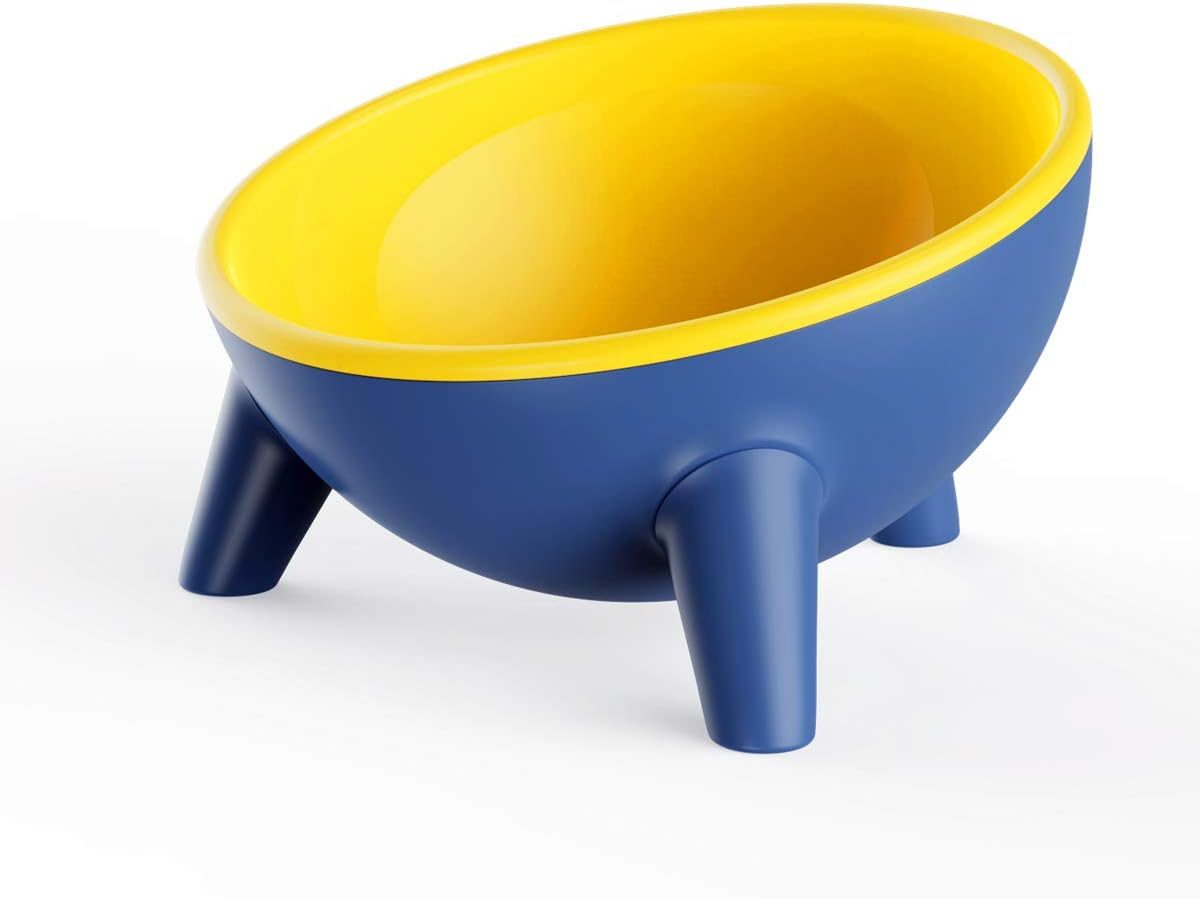 Cat and Dog Bowls, Stable Stand Multi-Purpose 15 Oz Large Capacity Wide Pet Dish, 15&deg;Tilted Pet Bowls, Dishwasher Safe, Shallow Feeder Bowls Pet Water Bowl for Small Dogs and Cats (Green)