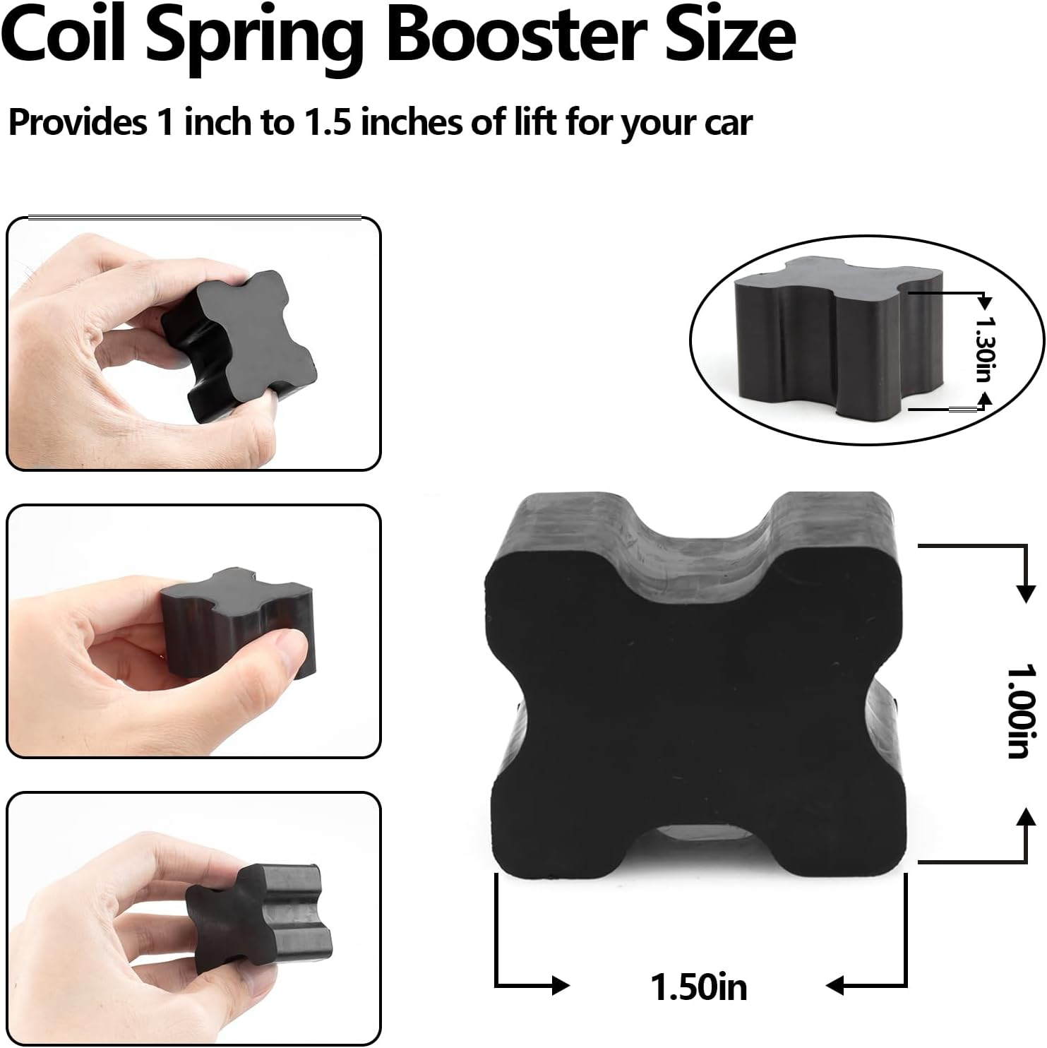 Ahuliao Rubber Coil Spring Spacer Boosters - Heavy Duty Coil Spring Spacers for Car, 1/'' to 1.5/'' Coil Spring Lift Spacers - 6 Pack image number 3