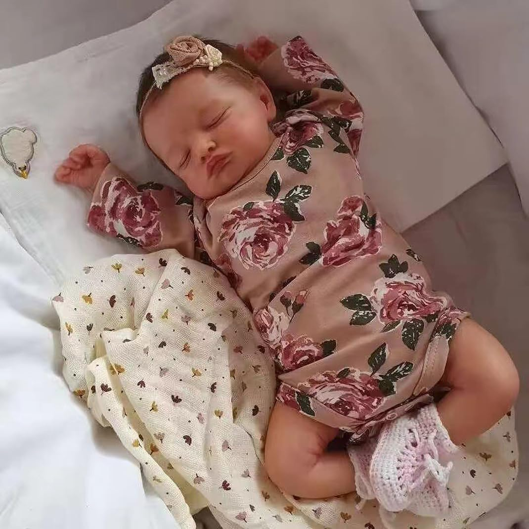 Lifelike Reborn Doll, 19 Inches 49 Cm Reborn Doll, Handmade Soft Full Body Silicone Baby, Cute Realistic Newborn Baby Doll for Boys and Girls, Full Body Washable Holiday Present image number 1