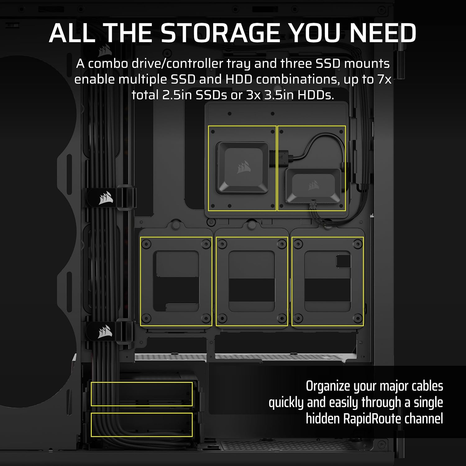 CORSAIR Icue Link 5000T LX RGB Mid-Tower ATX PC Case &ndash; 3X Pre-Installed LX120 RGB Fans, Integrated Aurora RGB Light Strips, Spacious Interior, Icue Link System Hub Included &ndash; Black - Black image number 3