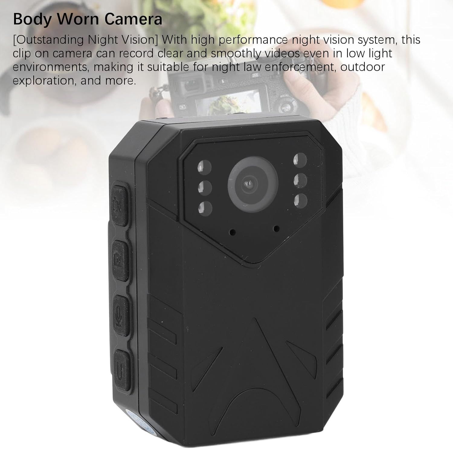 4K Police Body Camera, 2 Inch Body Worn Camera with Clip, Premium Portable Body Camera with Audio Recording Wearable, Night Vision, Camcorder for Law Enforcement