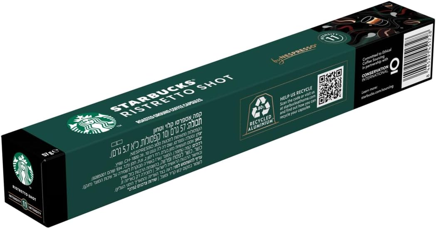 Starbucks by Nespresso Ristretto Shot Coffee Pods 10 Capsules (Pack of 12)