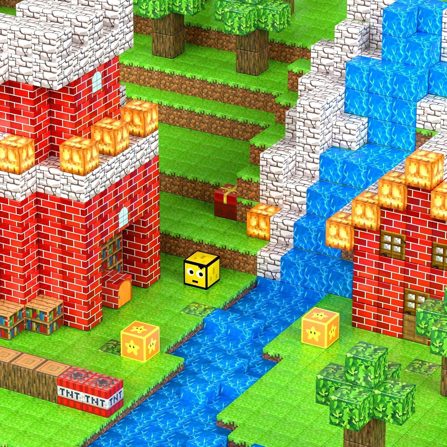 Magnetic Blocks-100Pcs Build Mine Magnet World Set, Magnetic Tiles Kids Build Cubes 2025 Upgraded STEM Game Toys, Christmas Birthday Gifts for Boys & Girls Ages 3+ (Forest) image number 4