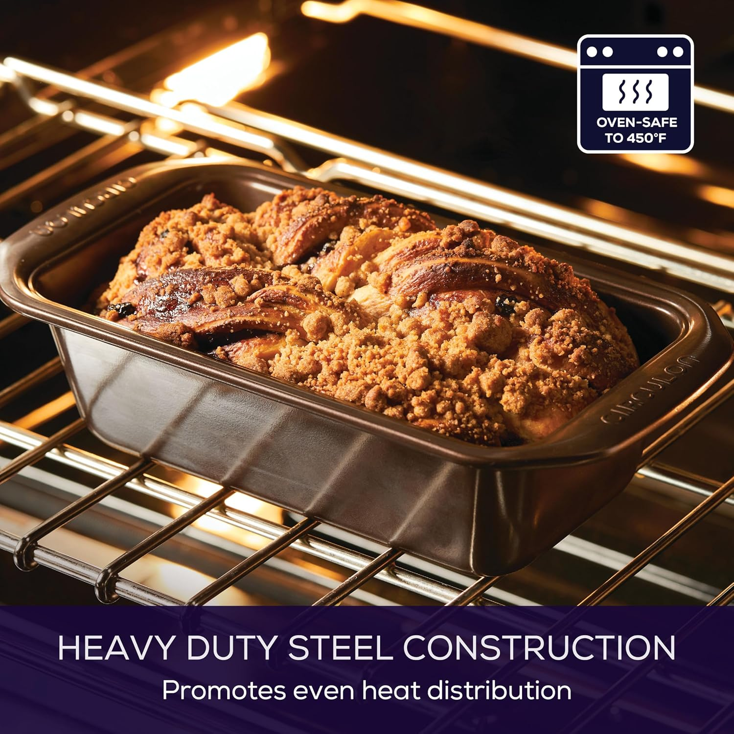 Circulon Nonstick Bakeware 9-Inch X 5-Inch Loaf Pan, Chocolate Brown