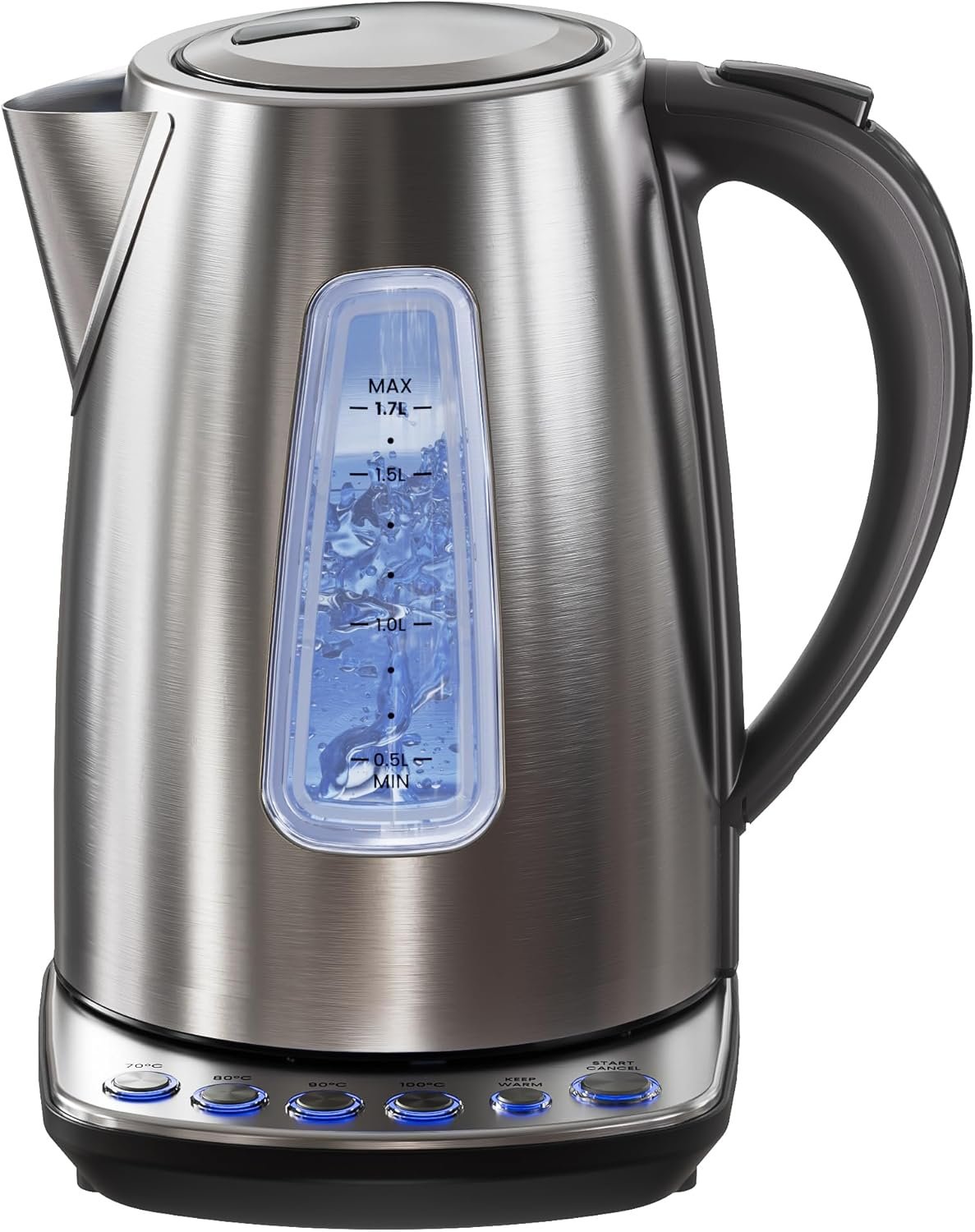 Billord Electric Kettle - 2200W Stainless Steel Kettle for Coffee & Tea, 1.7L Water Boiler with Temperature Control, Fast Boiling Water Kettles with Detachable Base, Auto Shut-Off, Boil-Dry Protection image number 5