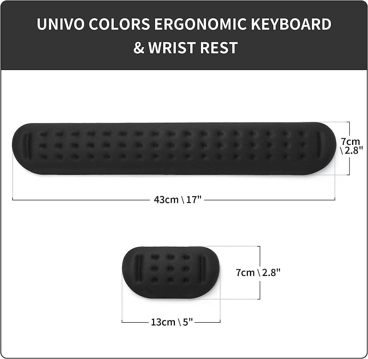 Keyboard Wrist Rest, Black Memory Foam Mouse Wrist Rest, Ergonomic Keyboard Wrist Rest Support Pad Easy Typing and Pain Relief for Home, Office, Laptop, Desktop Computer, 2 Packs Medium + Small image number 3