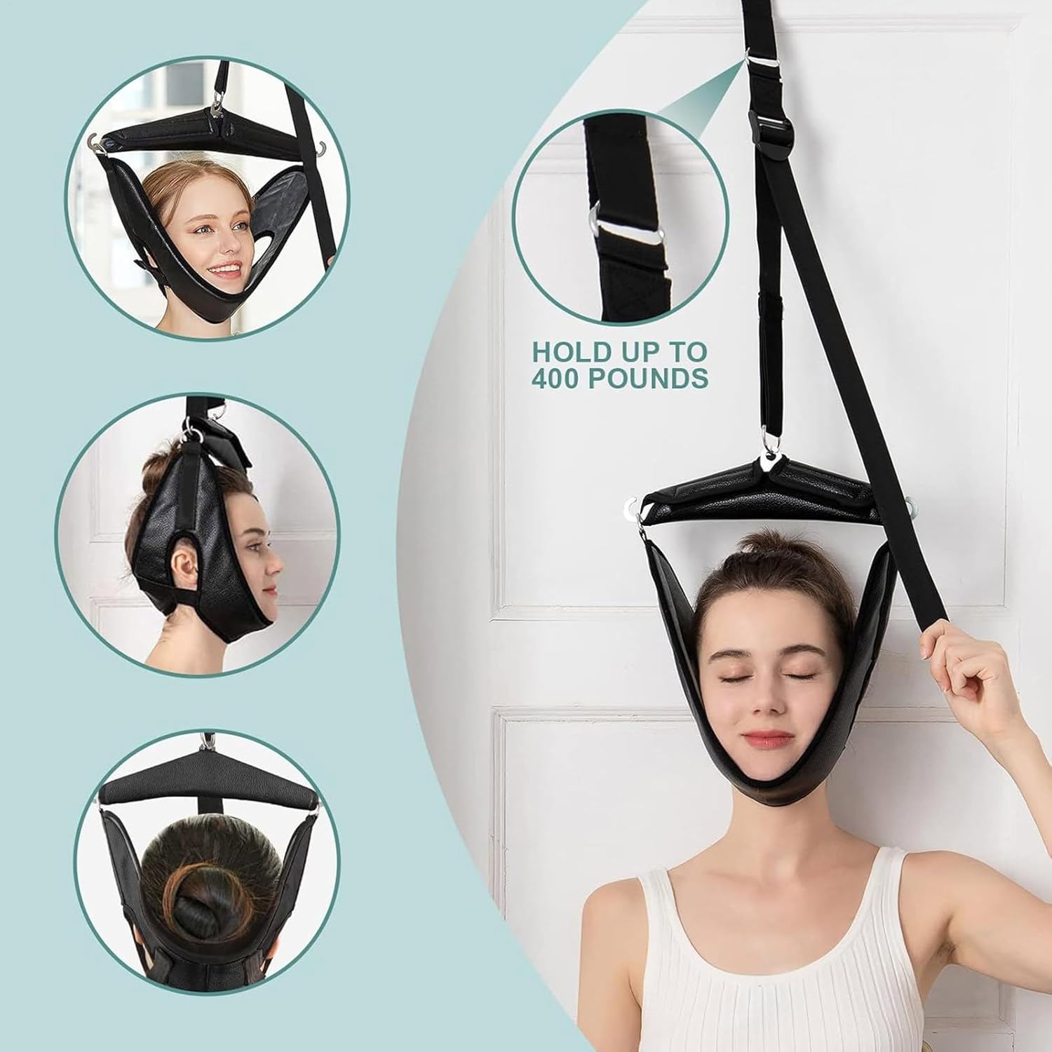 Neck Traction Device, Hammock for Neck Stretcher Portable over the Door Device Posture Corrector for Men Women image number 3