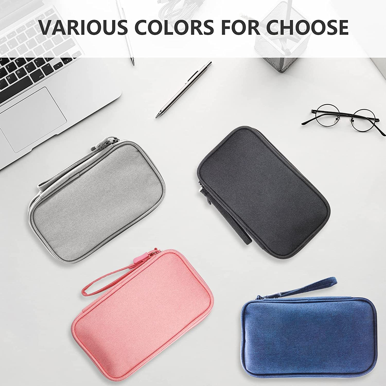 Teskyer Cable Organizer Bag, Portable Travel Cord Organizer Case, All in One Waterproof Electronics Accessories Storage Bag for Cables, Chargers, Earphones, Hard Drives, Power Bank, 8.5 X 5 Inch image number 5