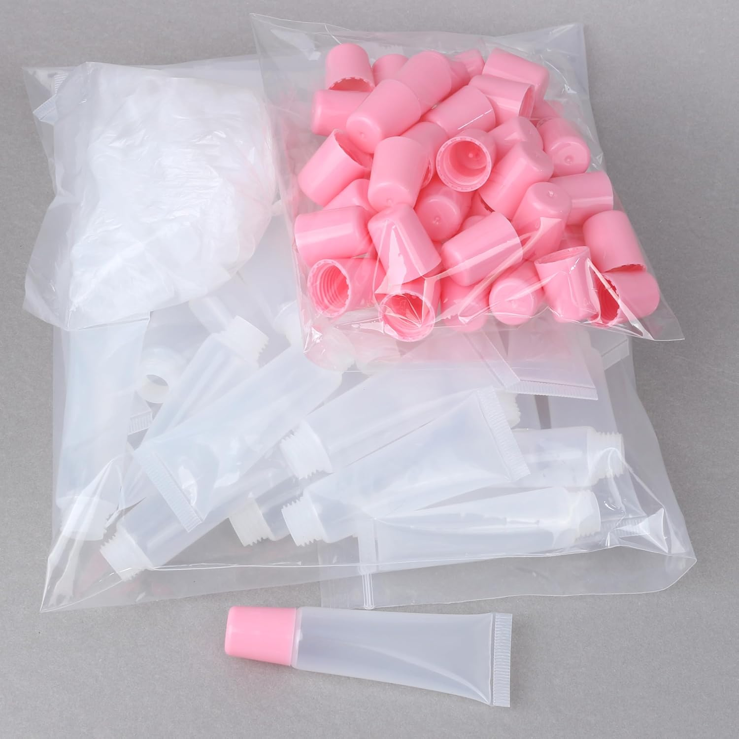 COSIDEA 50Pcs Empty Squeeze Lip Gloss Tube 10Ml / 0.33 OZ Soft Lipgloss Tubes Packing Container Wholesale in Bulk for Lip Oil, Pink image number 6