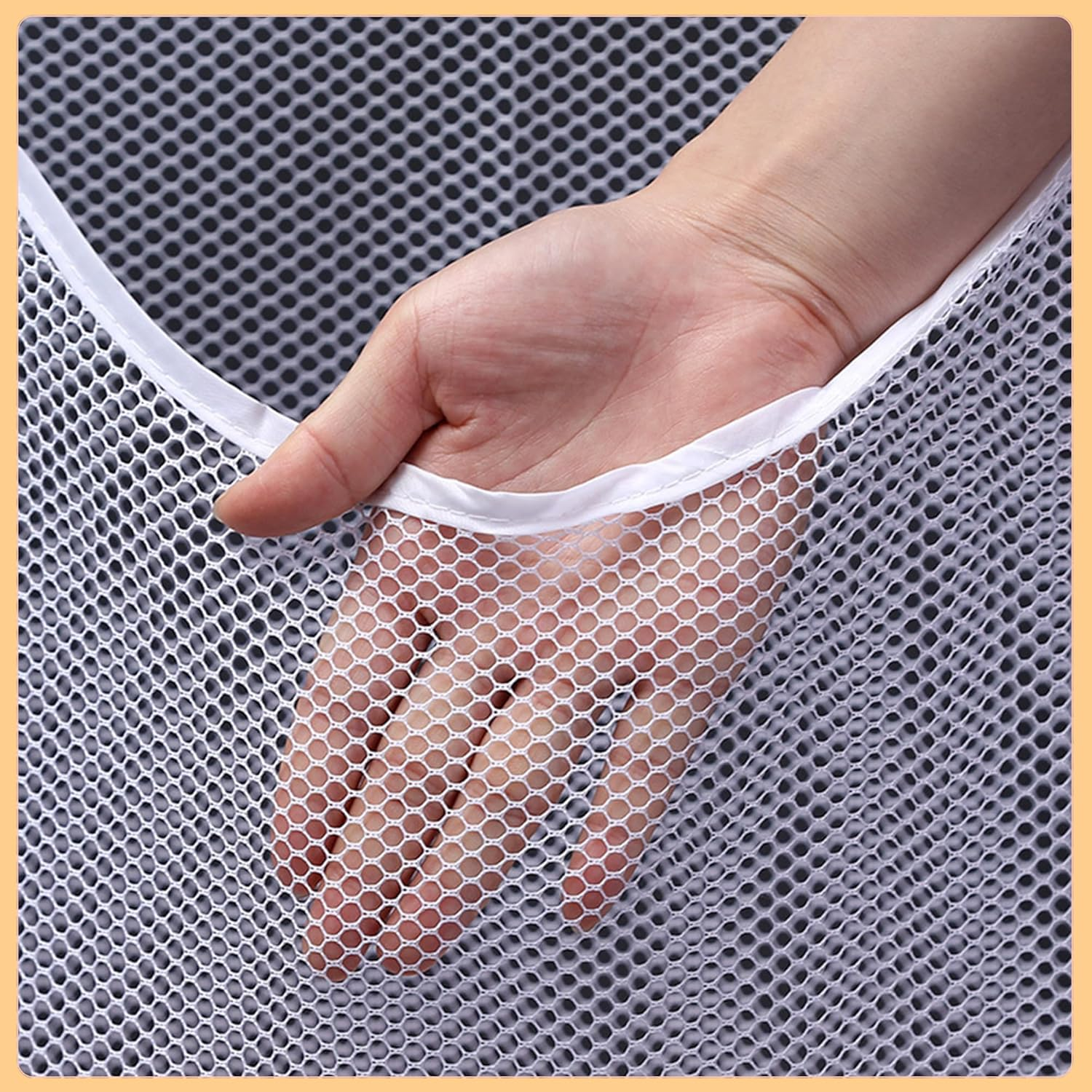 AUXIN 4 Pack Hanging Storage Bags, Foldable Laundry Baskets, 75Cmx50Cm Mesh Sack with 8 Adhesive Hooks, Perfect for Dormitory Bathroom Kitchen Storage Dirty Clothes/Junk Food/Potatoes Onions/Plush Toy image number 1