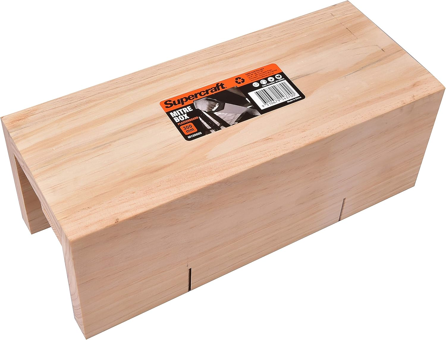 Supercraft Wooden Gyprock Mitre Box, 300 Mm X 90 Mm Size