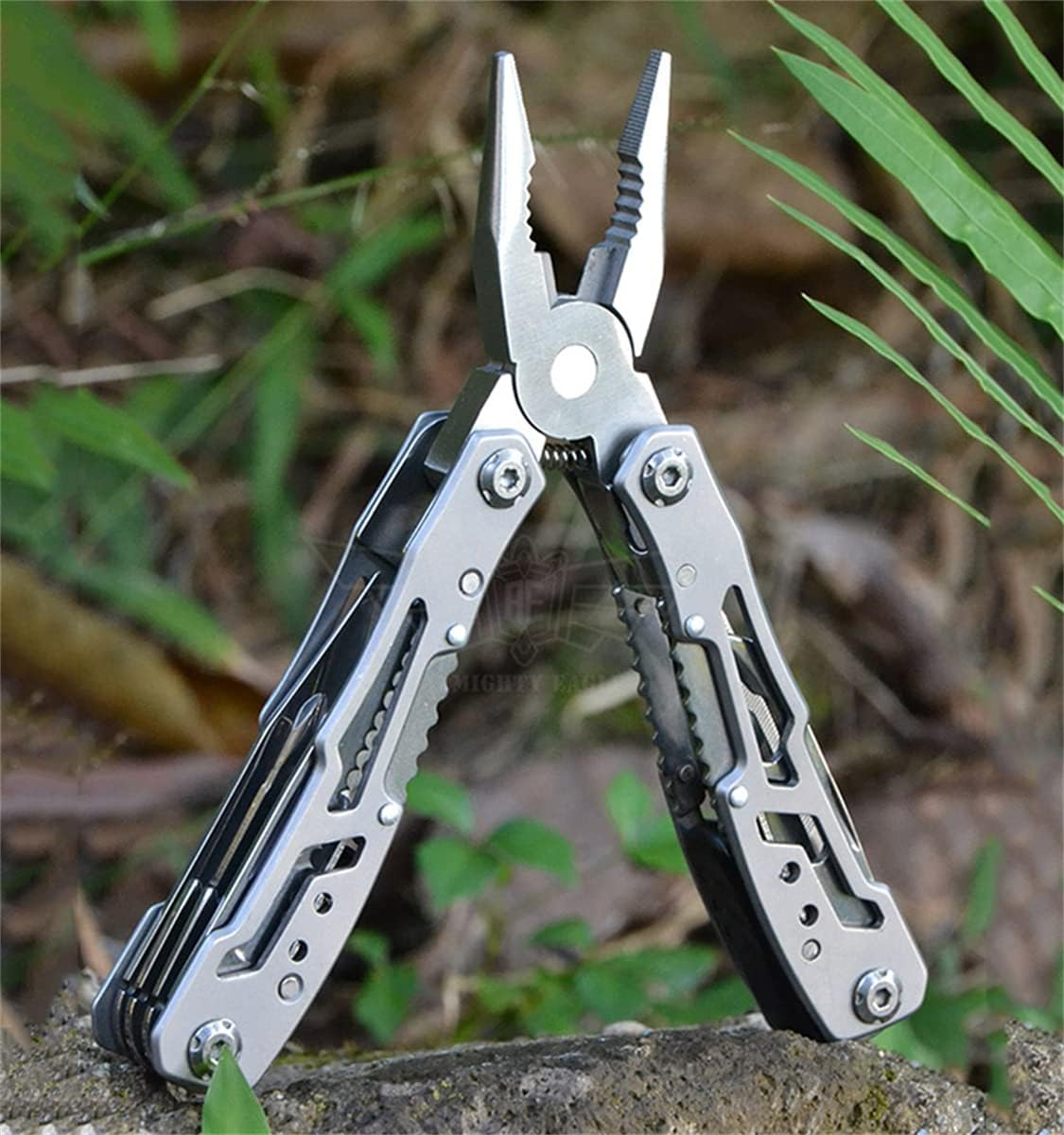 14-In-1 Multitool with Safety Locking, Professional Stainless Steel Multitool Pliers Folding Pocket Knife, Bottle Opener, Screwdriver with Nylon Sheath for Camping Survival Hiking and Simple Repairs image number 4