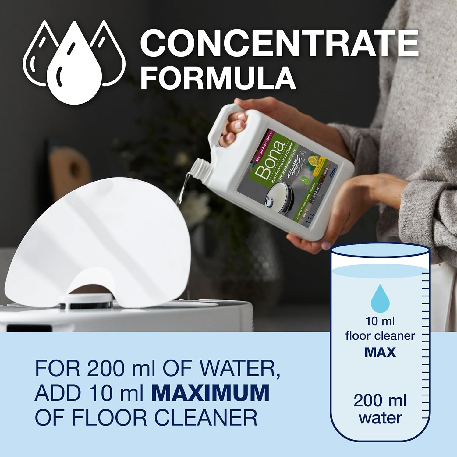 Bona Hard Surface Floor Cleaner for Mopping Robots 1.1L image number 3