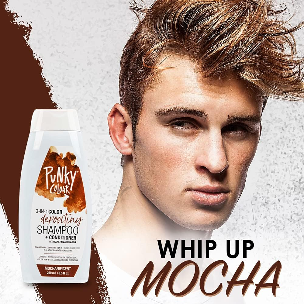 Punky Colour 3-In-1 Color Depositing Shampoo + Conditioner, PC67625, Mochanificent, 250 Millilitre image number 3