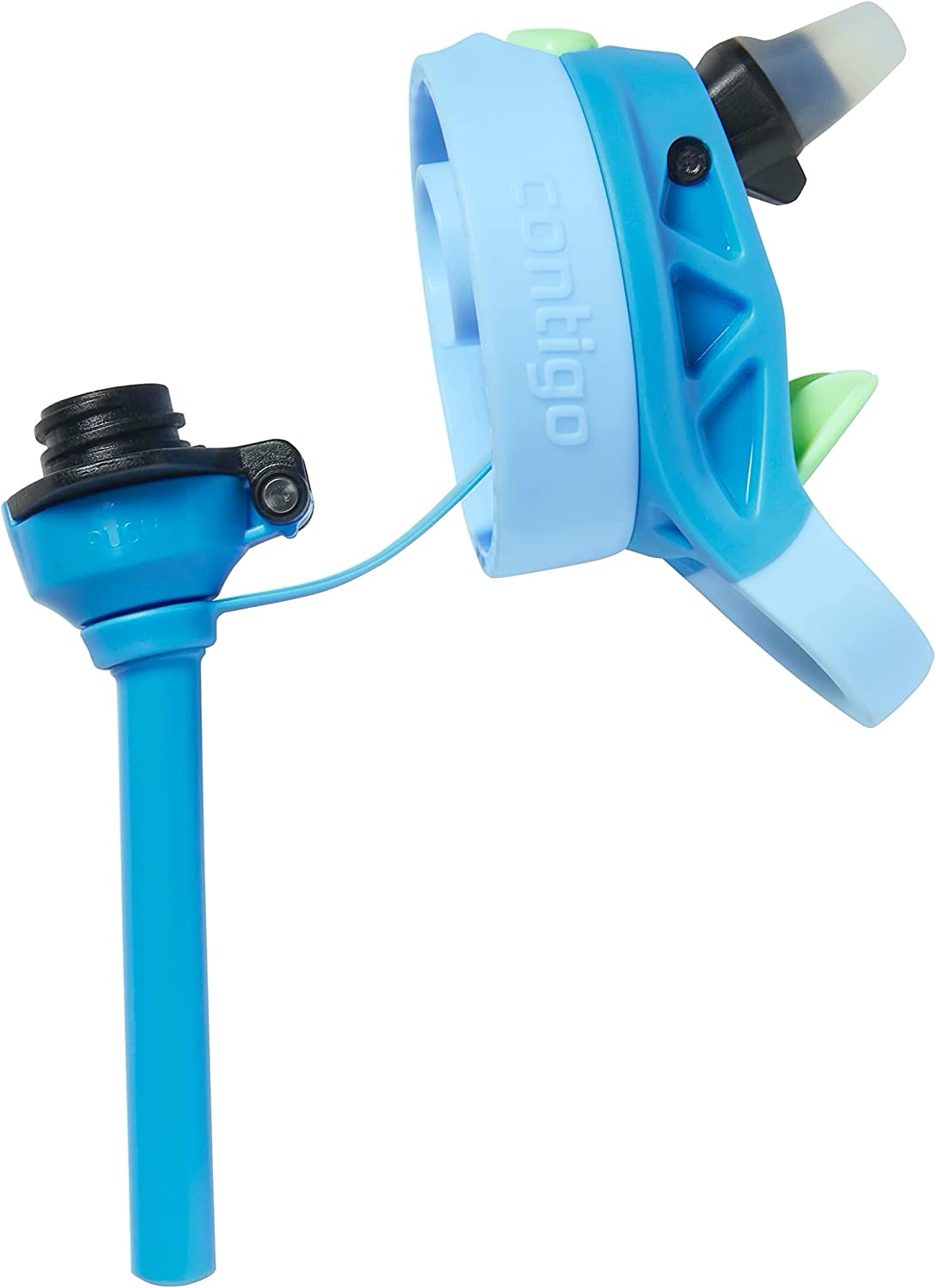 Contigo Kids Water Bottle with Redesigned AUTOSPOUT Straw, 14 Oz., 2-Pack, Blue Poppy and Periwinkle & Blue Poppy with Periwinkle and into the Clouds (2168478) - Watermelon  Dinos image number 6